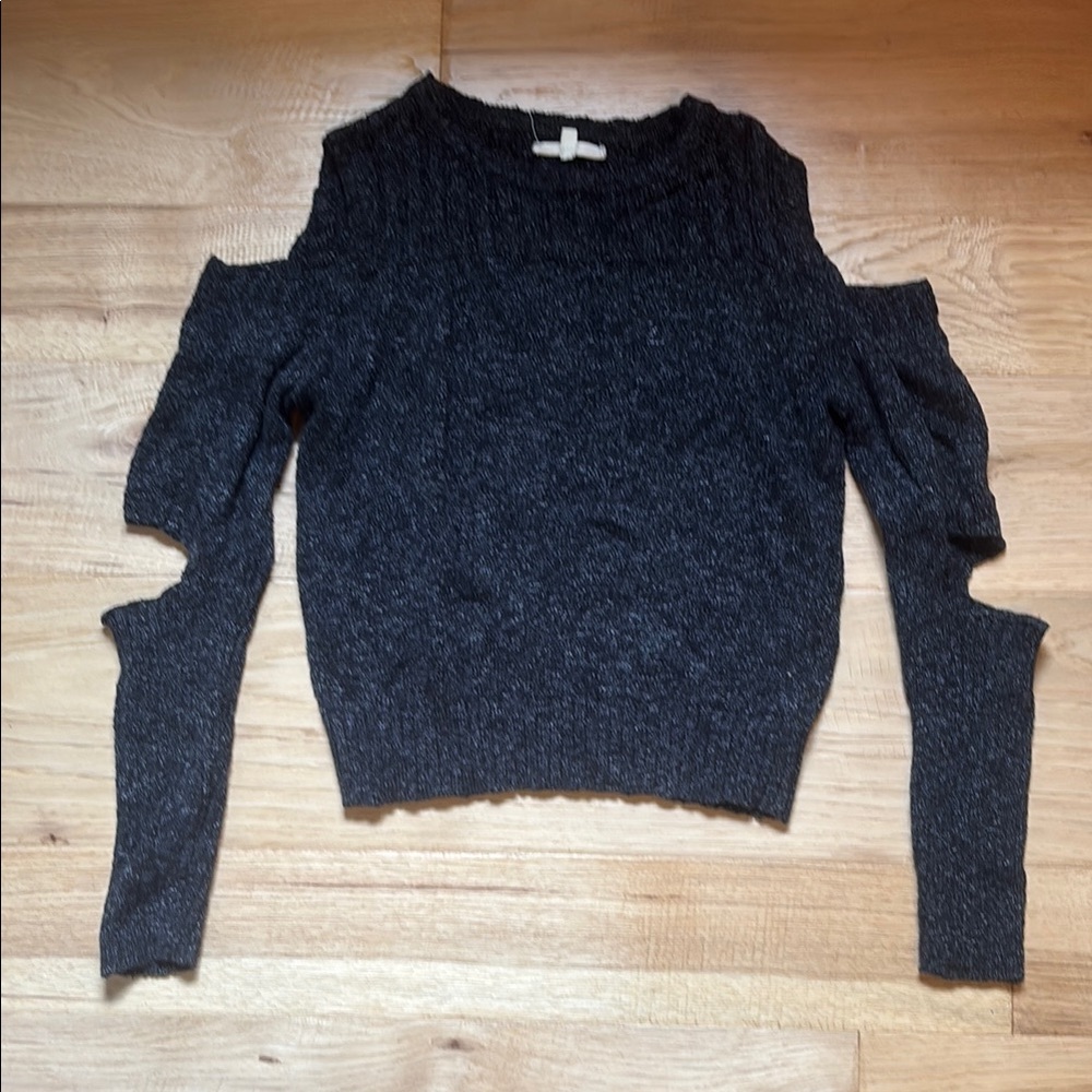 Buckle Black Off-the-Shoulder Sweater
